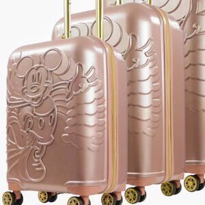 NWT MEDIUM 25 INCH ROSE GOLD/ FUL Disney Mickey Mouse Rolling LUGGAGE/ NWT